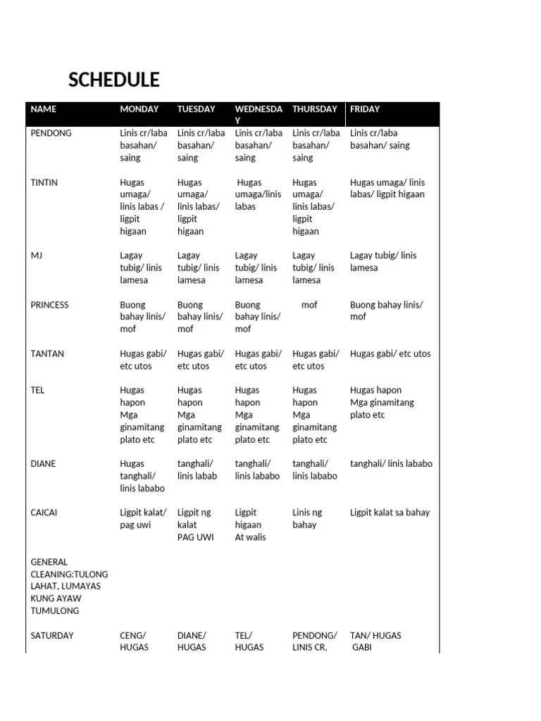 Schedule Pdf
