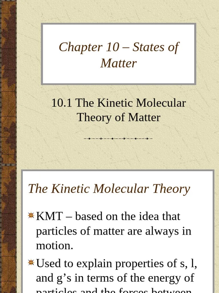 10.1 The Kinetic Molecular-Theroy | PDF