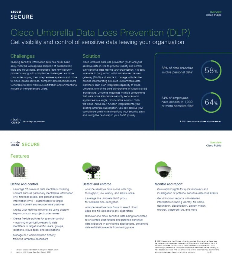 Cisco Umbrella Data Loss Prevention DLP | PDF | Security | Computer ...