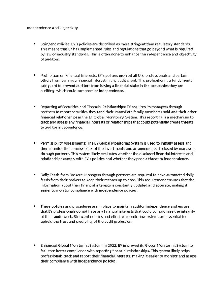 Independence And Objectivity | PDF | Audit | Computer Security