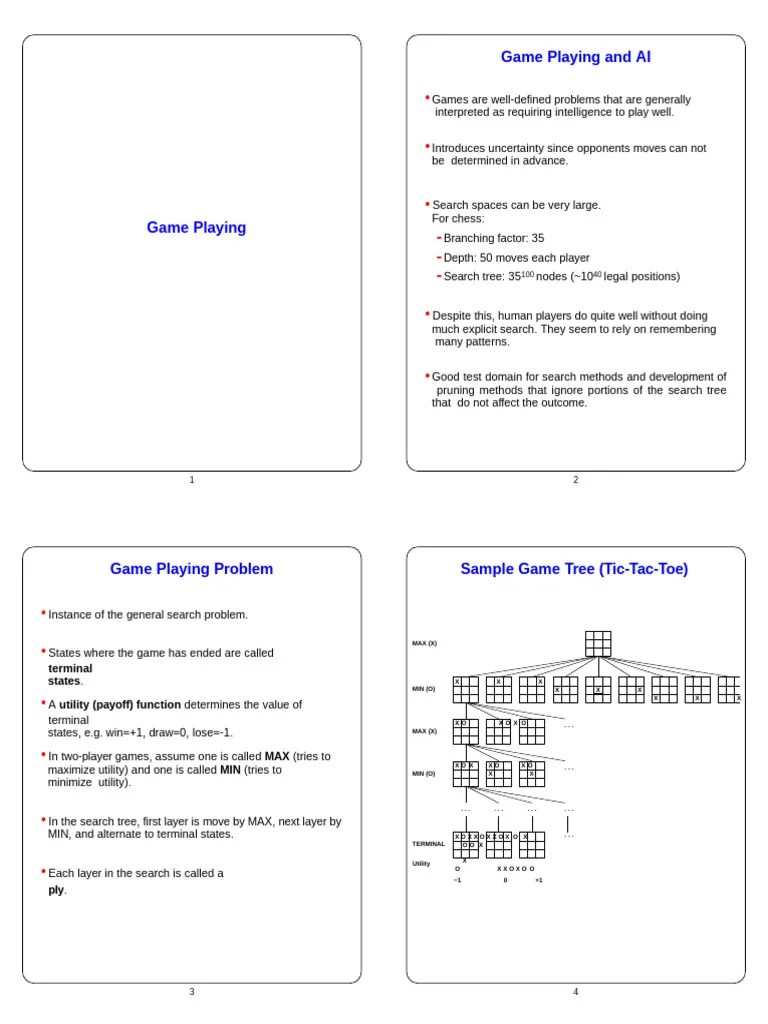 Game Playing MINMAX Search, Alpha-Beta Pruning, PDF | PDF | Applied ...