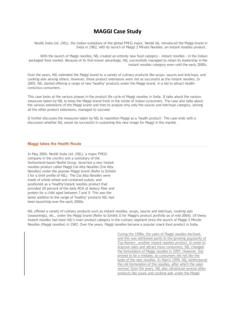 MAGGI Case Study | PDF | Nestlé | Foods