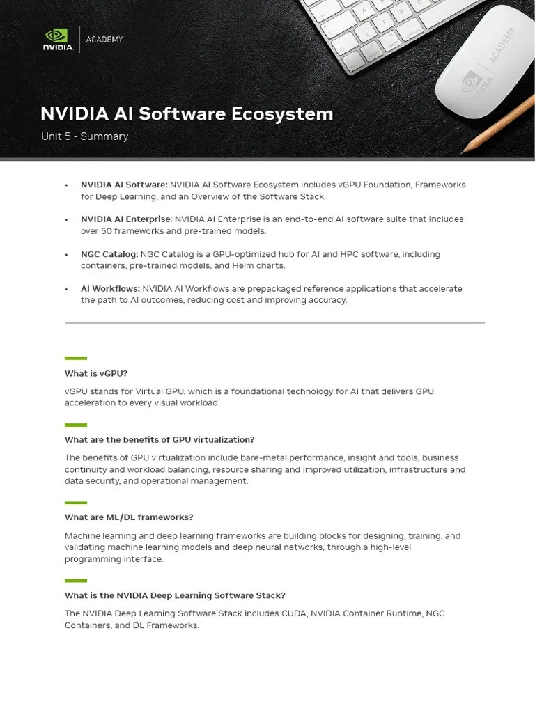 Unit 05 - AI Software Ecosystem - Summary | PDF