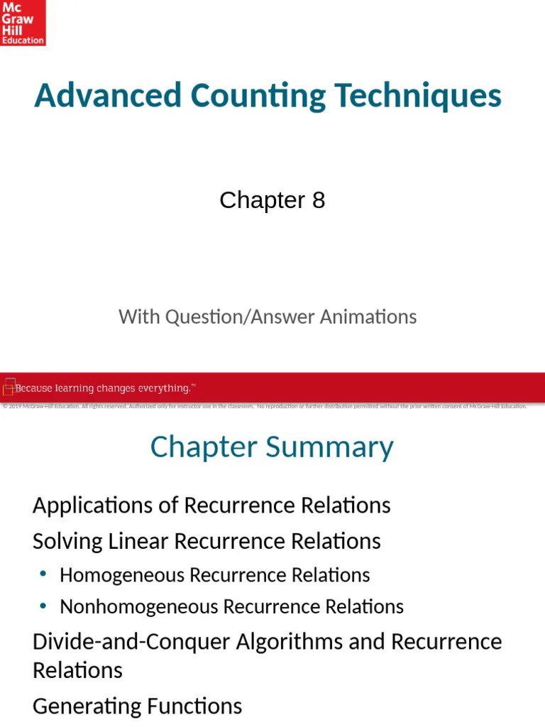Chapter8 Adv Counting | PDF | Recurrence Relation | Algebra