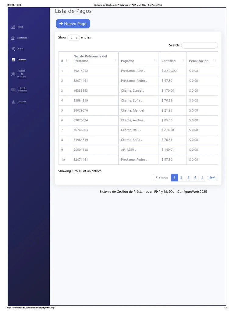 Sistema De Gestión De Préstamos En PHP Y MySQL - ConfiguroWeb | PDF ...