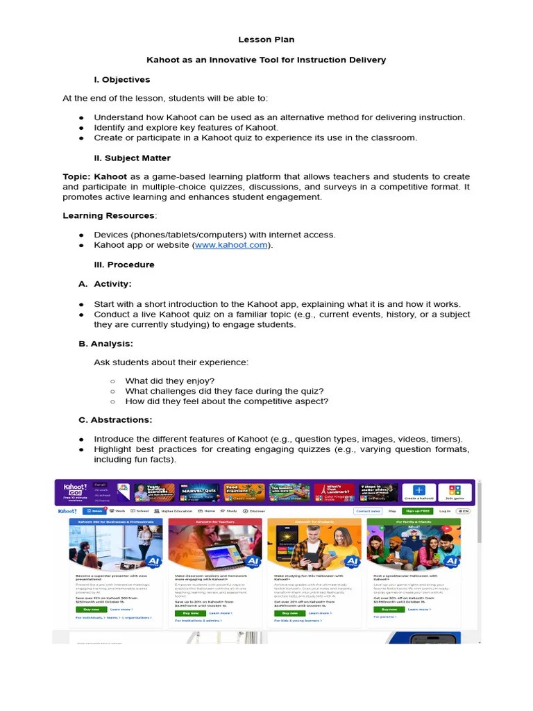 Lesson Plan | PDF | Lesson Plan | Quiz