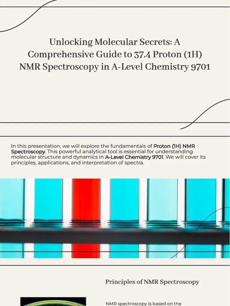 Slidesgo unlocking molecular secrets a comprehensive guide to 374 proton 1h nmr spectroscopy in