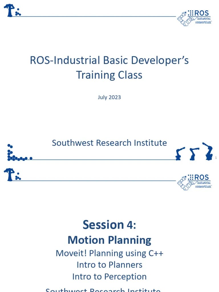 ROS-I Basic Developers Training (ROS2) - Session 4 | PDF | Computer Vision | Computing
