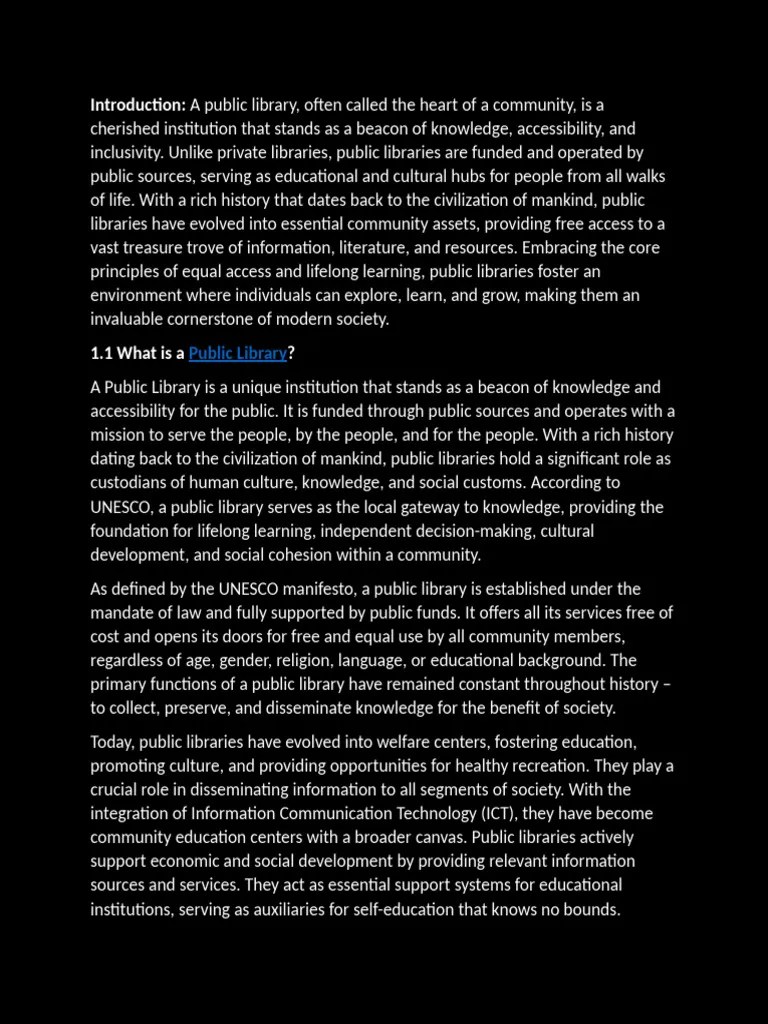 Public Library | PDF | Libraries | Public Library