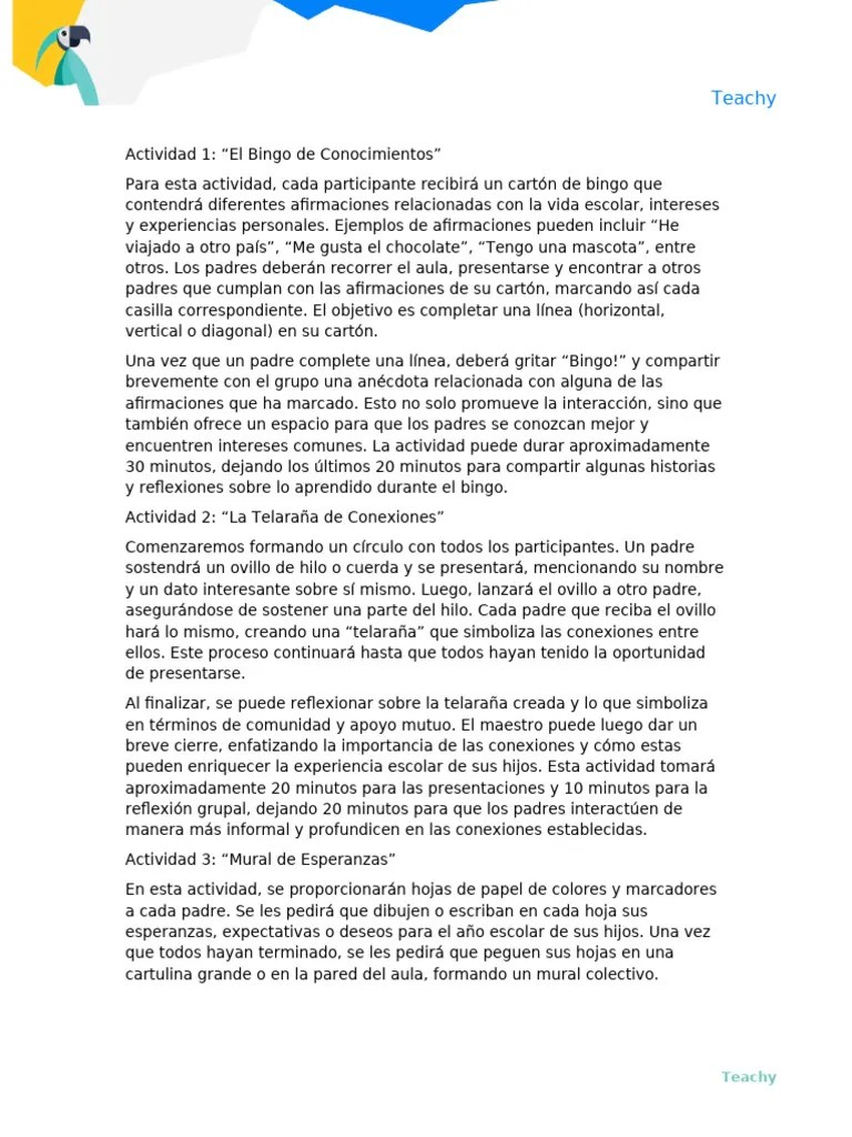 Dinámicas Para El Aula - 29-1-2025 | PDF