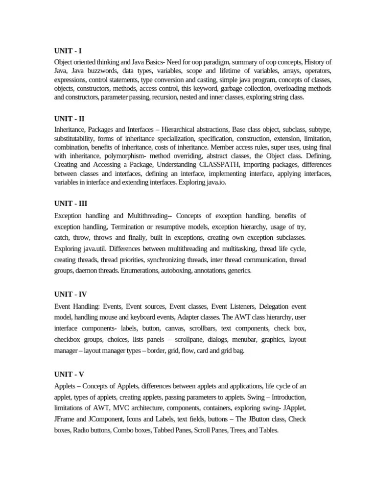 JAVA UNIT-IV | PDF | Method (Computer Programming) | Class (Computer ...