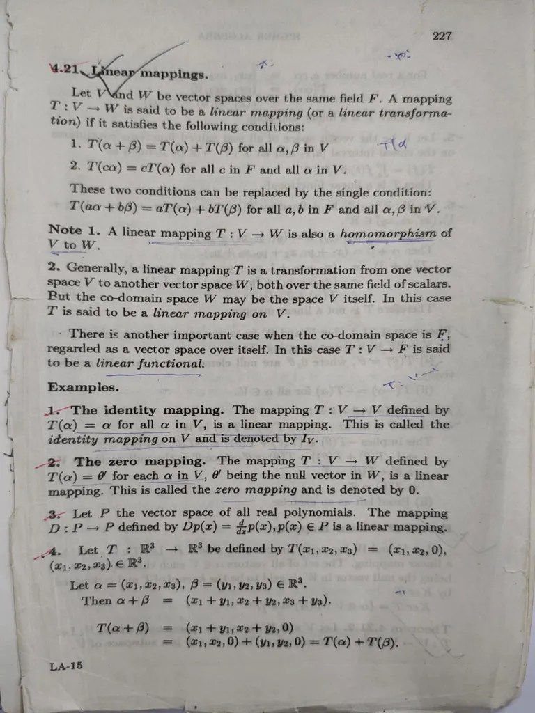 Linear_mapping | PDF | Linear Map | Vector Space