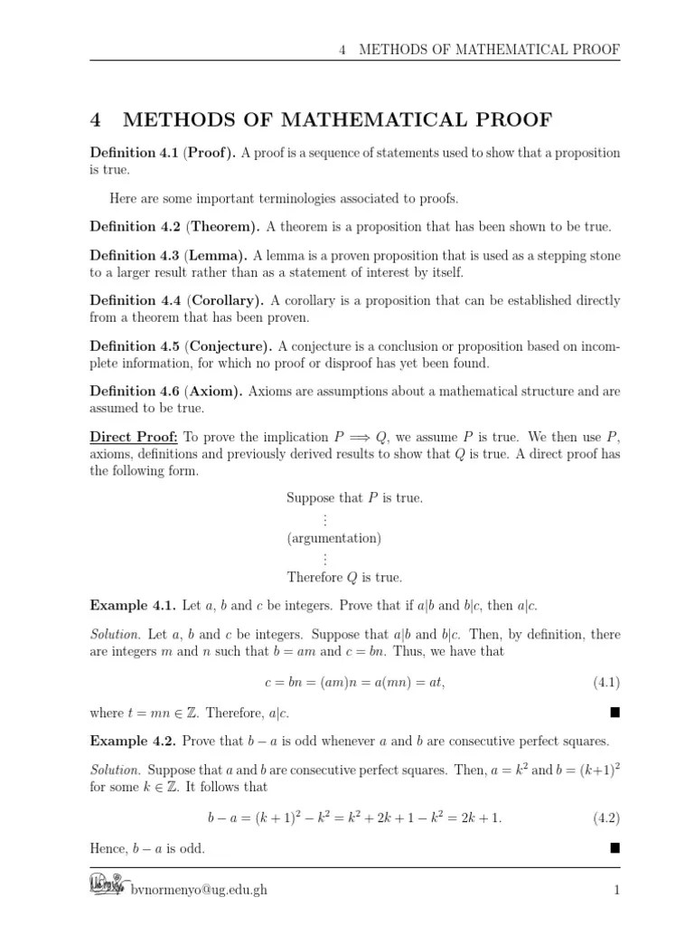 Math 121 Notes Methods Of Mathematical Proof | PDF | Theorem | Mathematical Proof