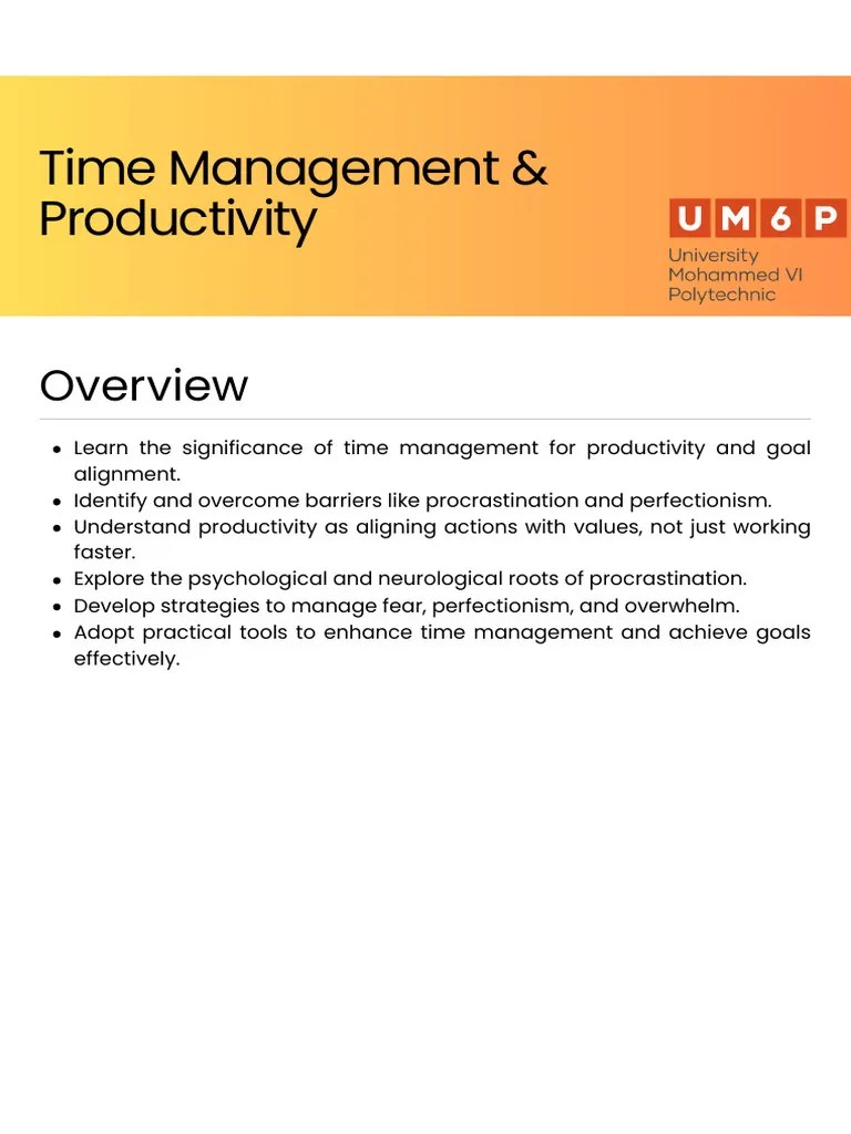 Time Management & Productivity | PDF | Professional Skills ...