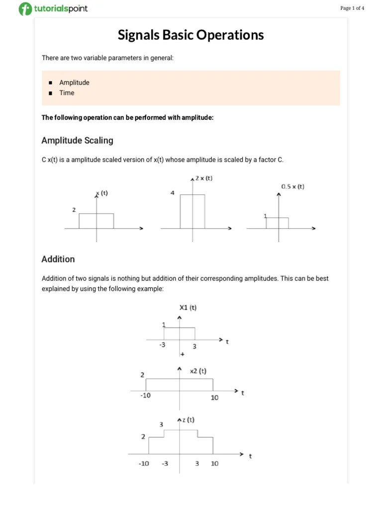 Signals Basic Operations | PDF