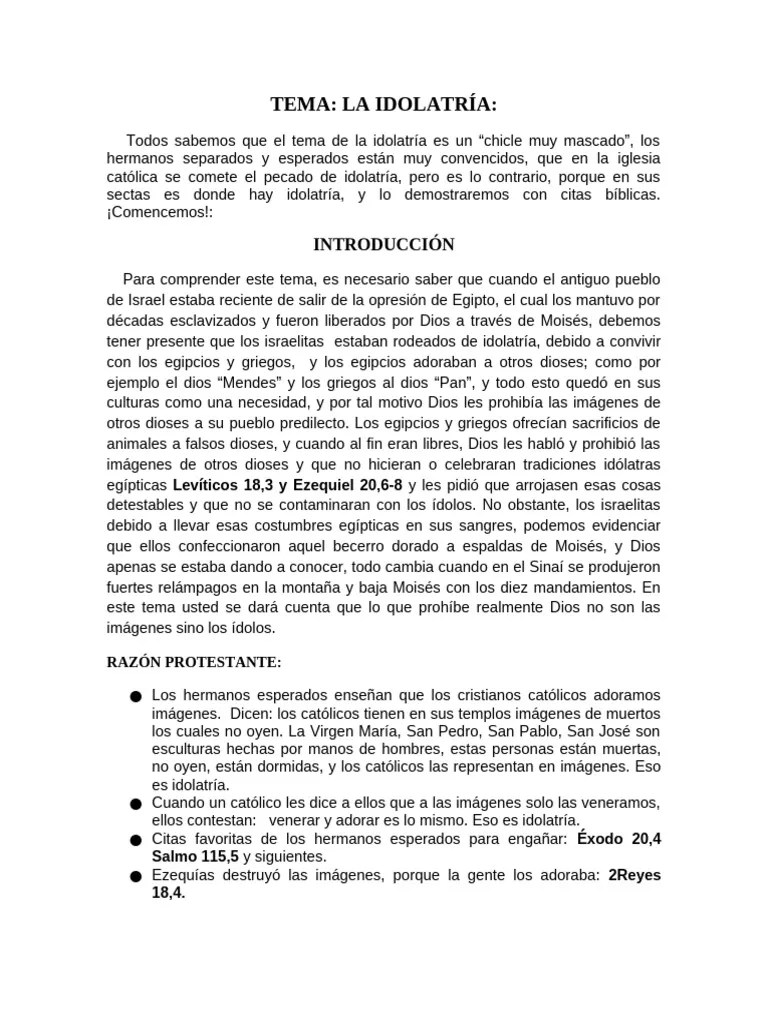 Parte 1 La Idolatria | PDF | Idolatría | Cristo (título)