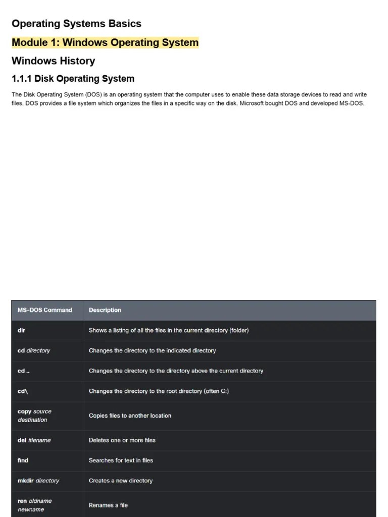 Operating Systems Basics | PDF | Windows Registry | File System