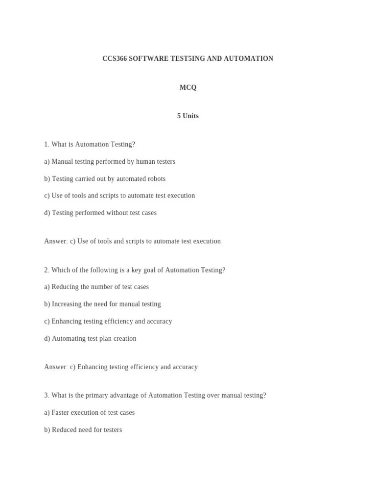 CCS366 SOFTWARE TESTING AND AUTOMATION | PDF | Software Testing | Test Driven Development