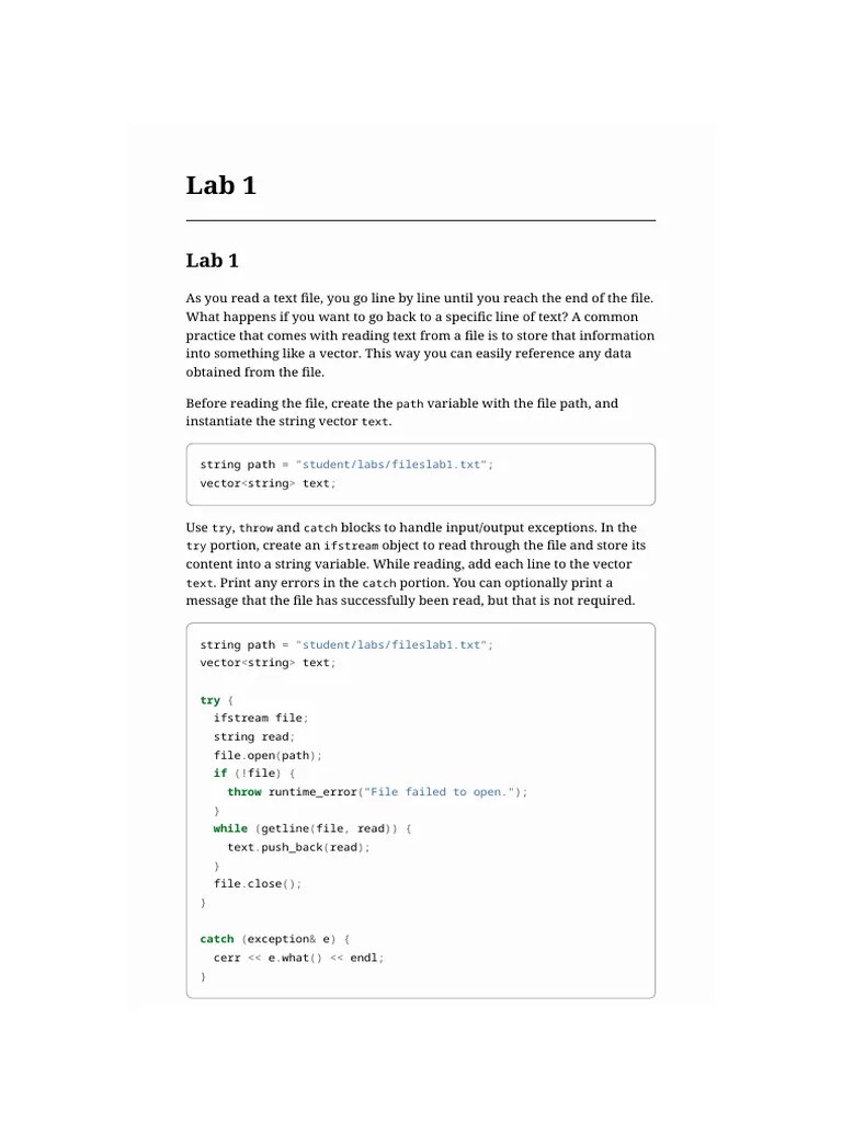 Files-Lab-Cpp | PDF | Object Oriented Programming | Computer Science