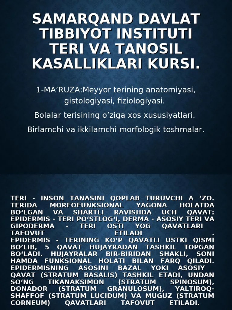 1-Maruza Teri Anatomoyasi.gistologiyasi . Fiziologiyasi. | PDF