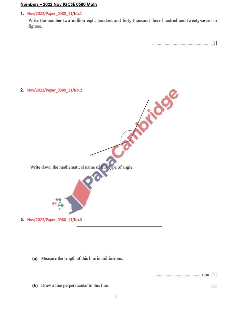 2022N Numbers IGCSE 0580 Math | PDF