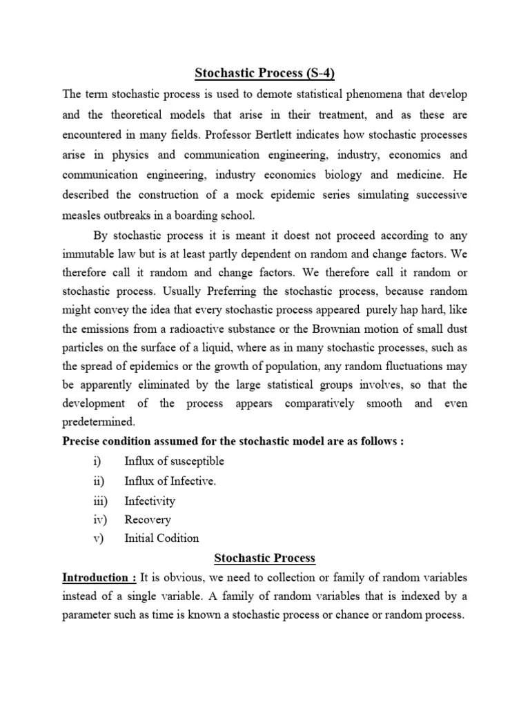 Stochastic Process-pdf | PDF | Stochastic Process | Probability ...