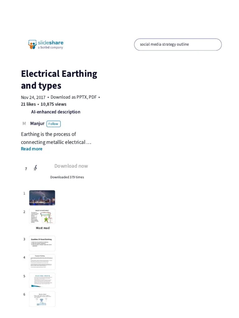 Electrical Earthing And Types | PDF | Electrical Engineering ...