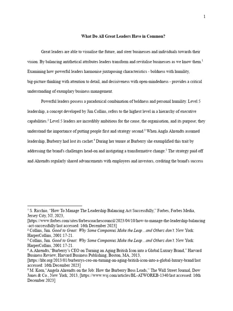 What Do All Great Leaders Have In Common | PDF | Mindset | Leadership