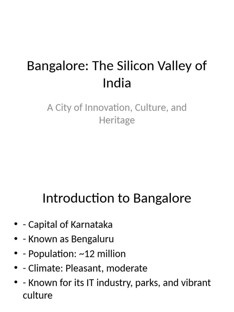 Bangalore Presentation | PDF