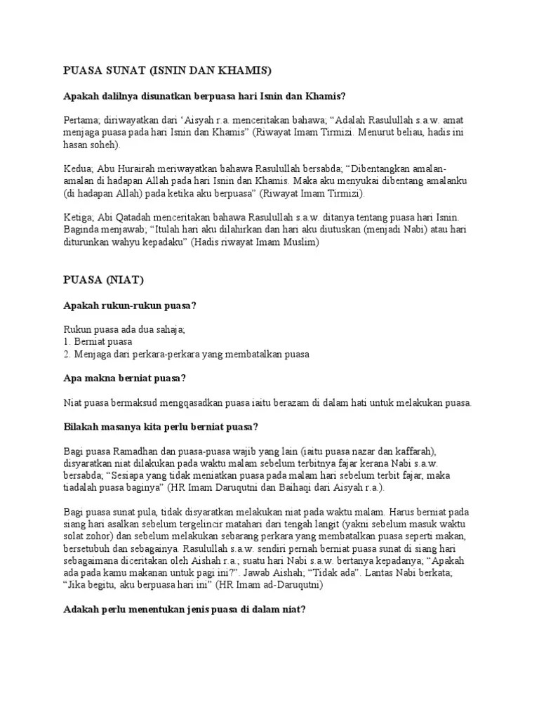 Aug 05, 2022 · lafaz niat puasa sunat tasu'a. Puasa Sunat Dn Artikel Berkaitan Dengannya Pdf