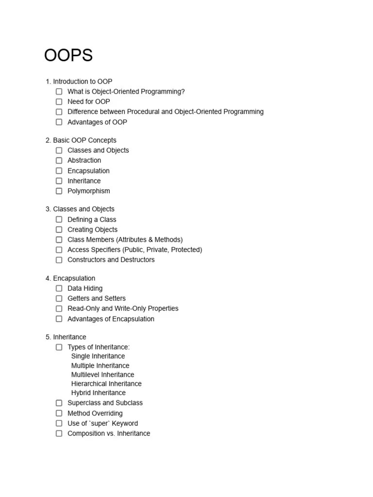 OOPS | PDF | Inheritance (Object Oriented Programming) | Class (Computer Programming)