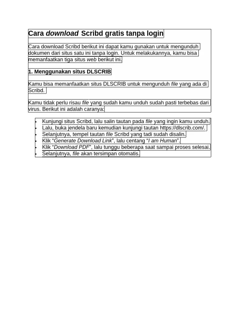 Cara Download Scribd Gratis | PDF