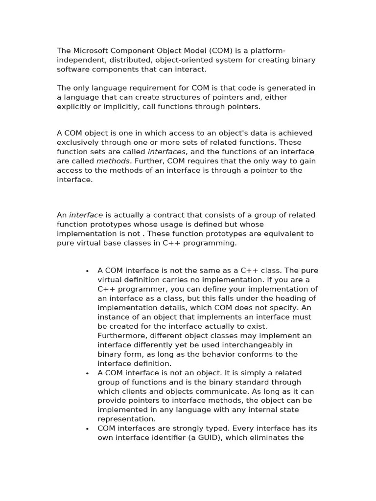 The Microsoft Component Object Model | PDF | Class (Computer ...