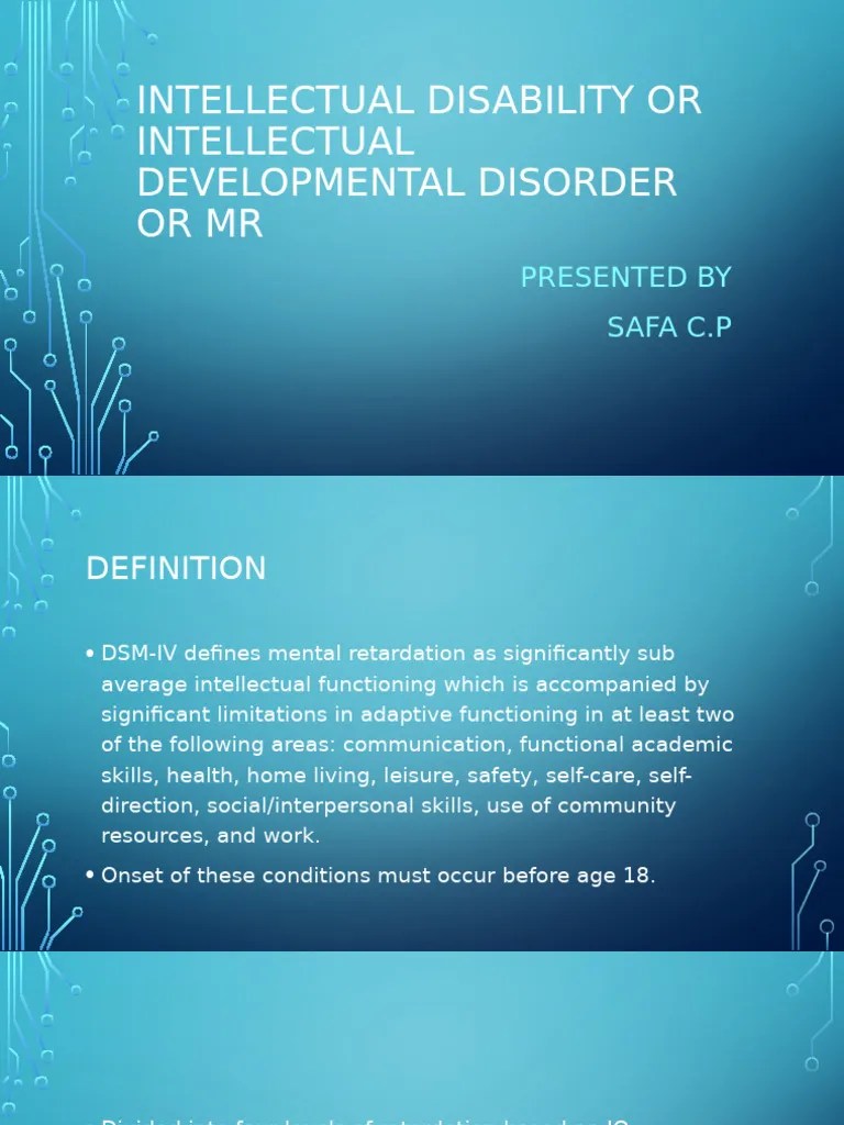 Intellectual Disability Or Intellectual Developmental Disorder Or MR | PDF | Intellectual ...