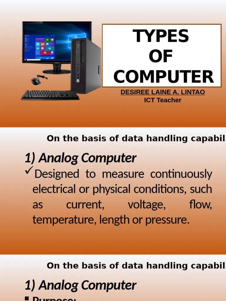 Quarter 1 Lesson 5 Types Of Computer | PDF | Microcomputers | Supercomputer