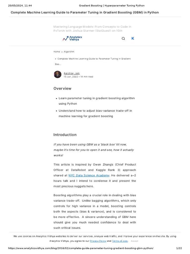 Gradient Boosting - Hyperparameter Tuning Python | PDF | Applied ...