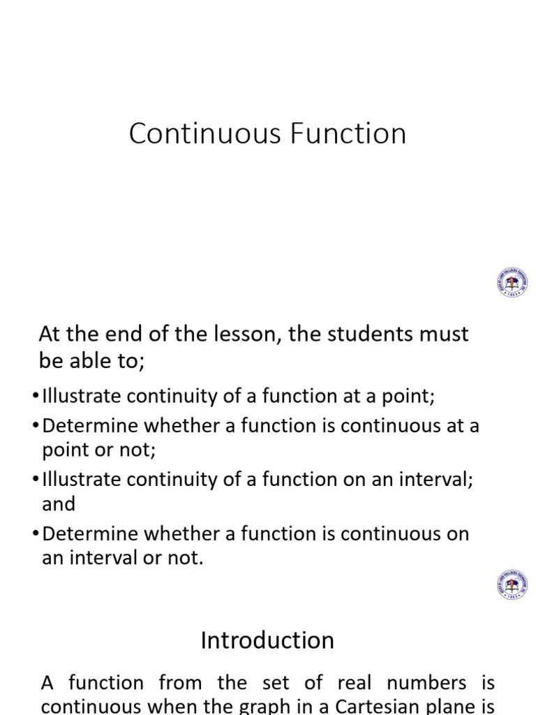 Basic Calculus Continuous Functions | PDF | Function (Mathematics ...