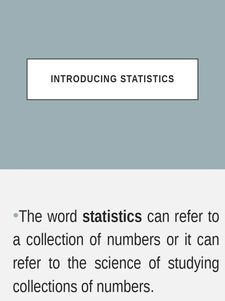 Introducing Statistics (Basic Introduction With Probability) | PDF ...