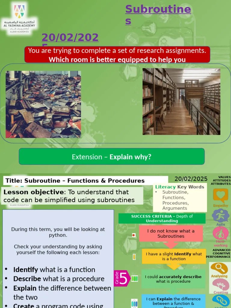 Lesson 1 - Subroutines | PDF | Parameter (Computer Programming ...