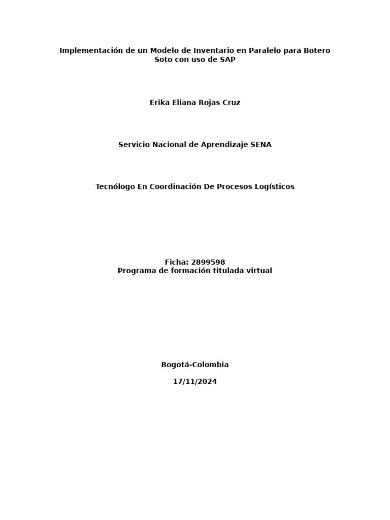 Taller Aplicación De Modelos De Inventarios. GA3-210101062-AA1-EV02.-Instructor Líder | PDF ...