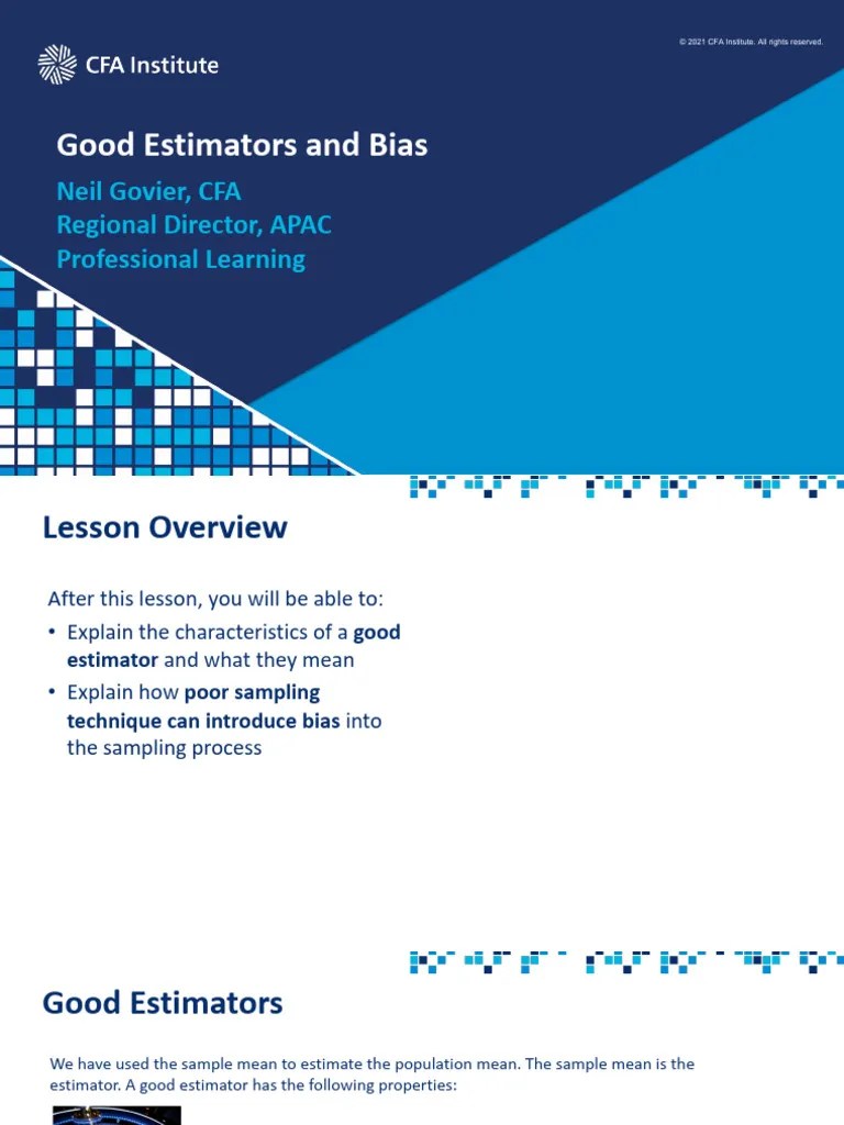C1 Module 5 Lesson 3 | PDF | Estimator | Bias Of An Estimator
