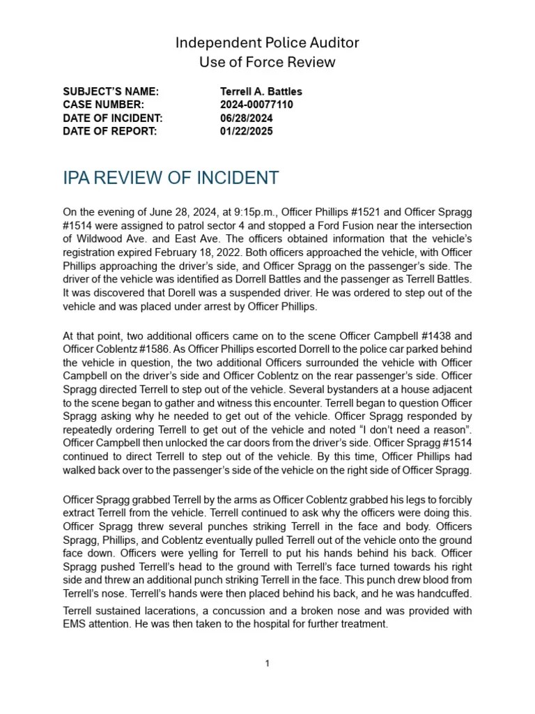 OIPA Use Of Force Review Report -2024 | PDF | Use Of Force