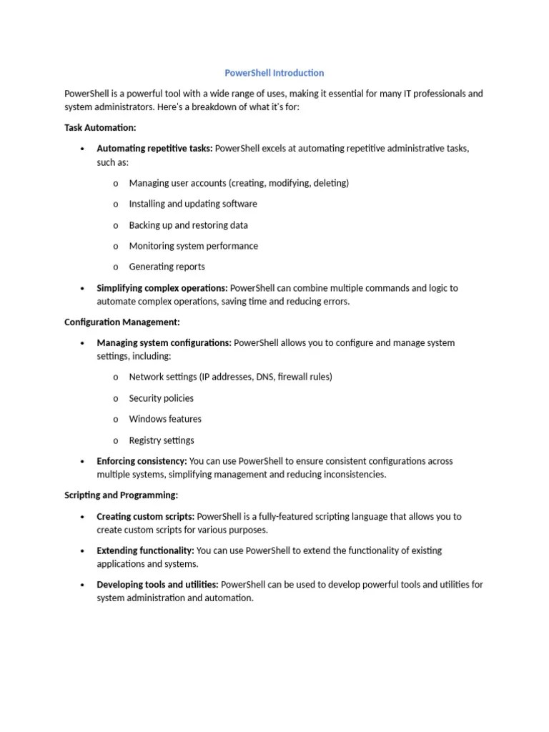 PowerShell Introduction | PDF | Cloud Computing | Information Technology