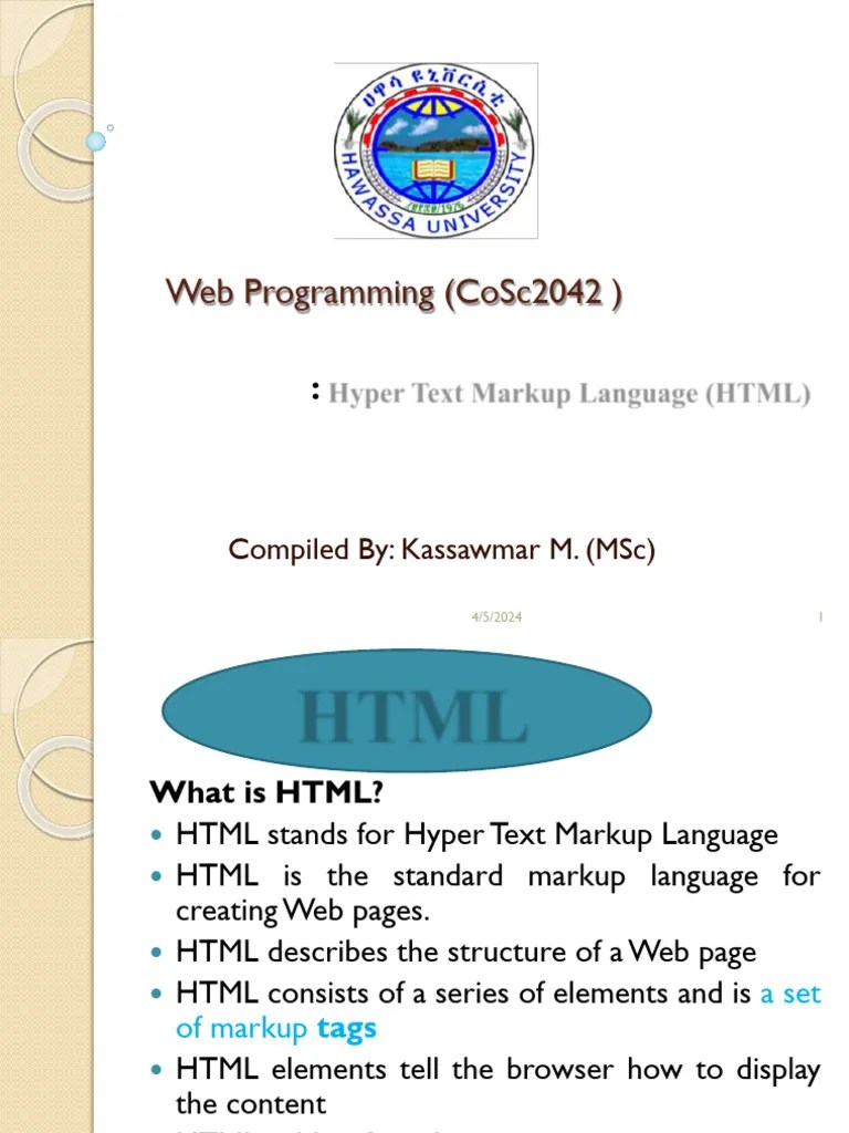 Chapter 2-Lecture 1 | PDF | Html | Html Element