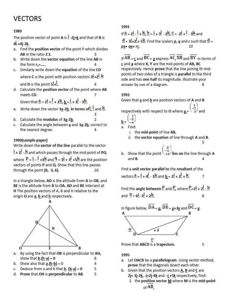 VECTORS | PDF | Euclidean Vector | Euclidean Geometry