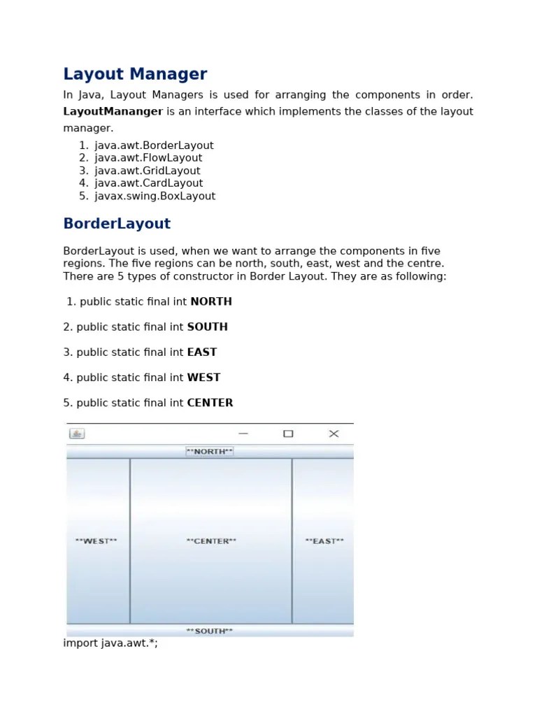Swing 2. Layout Manager In Java Swing | PDF | Object Oriented ...