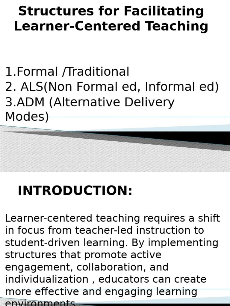 Structures For Facilitating Learner Centered Teaching | PDF | Learning ...