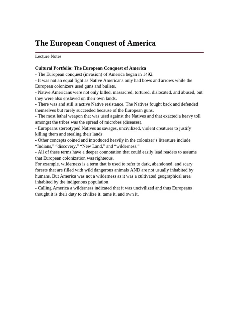 The European Conquest Of America | PDF
