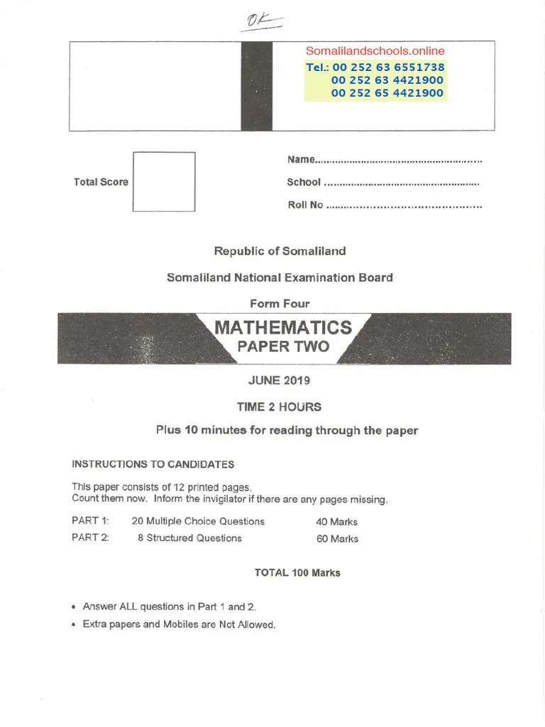 Contact Information For Somaliland Schools Pdf