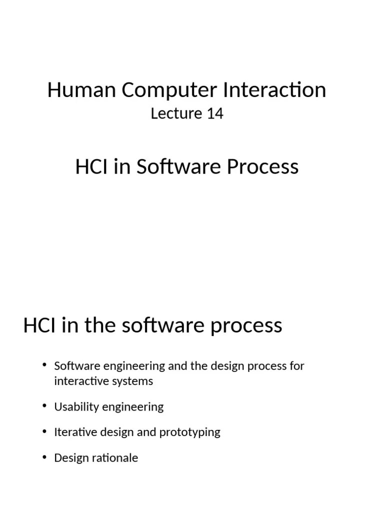 HCI-Lecture14 | PDF | Usability | Software Development Process